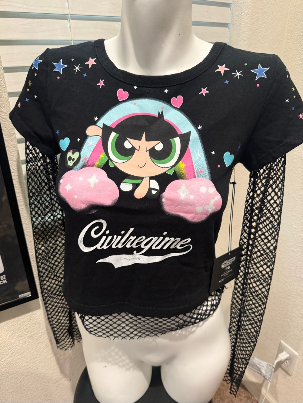Civil Regime Powerpuff Girl buttercup Crop Tee